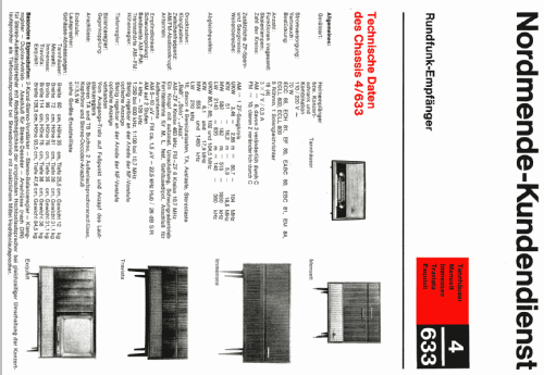 Immensee-Stereo Ch=4/633; Nordmende, (ID = 25310) Radio