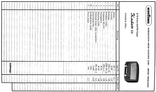 Kadett 58P Ch= 5701P; Nordmende, (ID = 675843) Radio