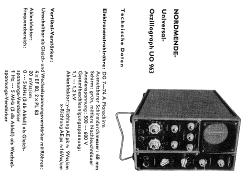 Universal-Oszillograph UO963; Nordmende, (ID = 226310) Equipment