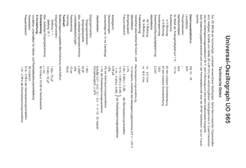 Oszillograph UO965; Nordmende, (ID = 197132) Equipment