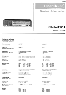 Othello 3.130A Ch= 773.122B; Nordmende, (ID = 3117613) Radio