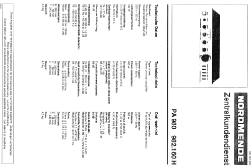 PA 980 982.160H; Nordmende, (ID = 695970) Ampl/Mixer