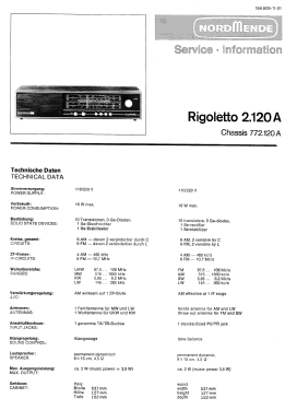 Rigoletto 2.120A; Nordmende, (ID = 3116120) Radio