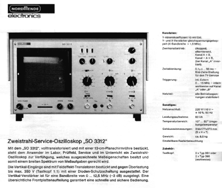 Service-Oszilloskop SO 3312; Nordmende, (ID = 1838582) Ausrüstung