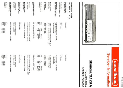 Skandia 970.129A Ch= 770.129A; Nordmende, (ID = 636886) Radio