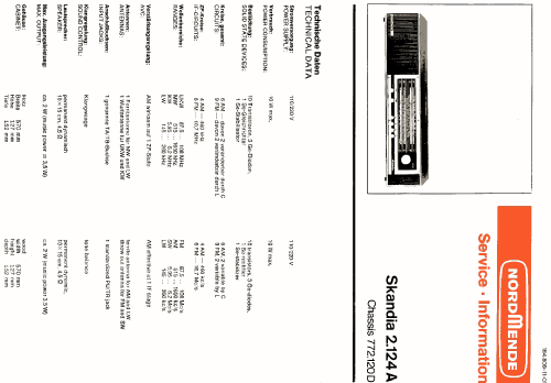 Skandia 972.124A Ch= 772.120D; Nordmende, (ID = 637052) Radio