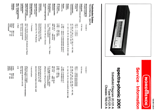 Spectra-Phonic 2001 970.121A Ch= 769.121A; Nordmende, (ID = 855451) Radio