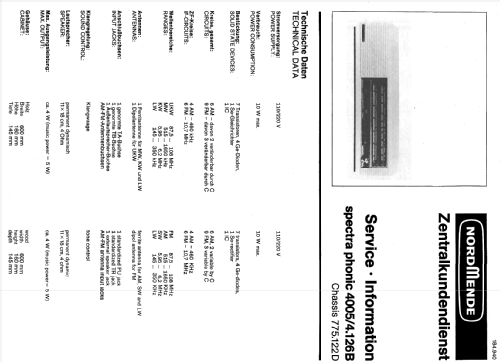 Spectra Phonic 4005 4.126B Ch= 775.122D; Nordmende, (ID = 695893) Radio