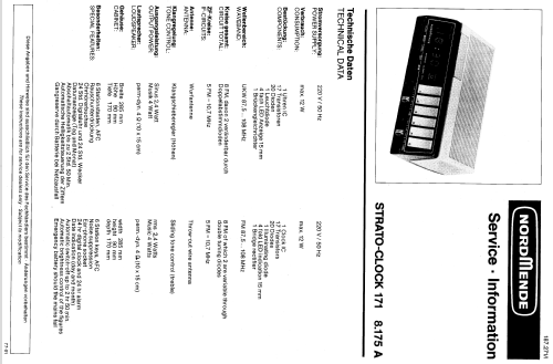 Strato-Clock 171 8.175.A; Nordmende, (ID = 115450) Radio