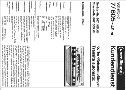 Transita Automatic 7/605-49m Ch = 867.605.01; Nordmende, (ID = 451834) Radio