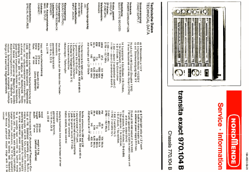 Transita exact 970.104B Ch= 0.104B ; Nordmende, (ID = 633484) Radio