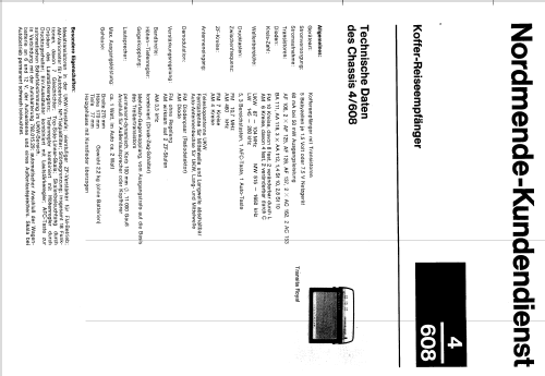 Transita-Royal Ch= 4/608; Nordmende, (ID = 229262) Radio