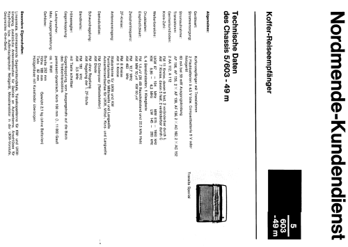 Transita-Spezial 49m F031 Ch= 5/603-49m; Nordmende, (ID = 229264) Radio