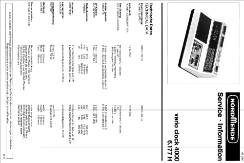 Vario Clock 4000 6.177H; Nordmende, (ID = 118437) Radio