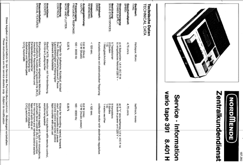 Vario tape 391 8.401 H; Nordmende, (ID = 358834) R-Player