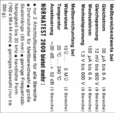 Normatest 2000; NORMA Messtechnik (ID = 2544006) Equipment