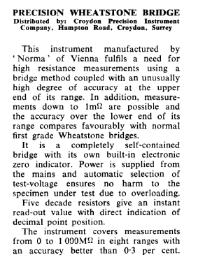 Precision Wheatstone Bridge ; NORMA Messtechnik (ID = 2761079) Ausrüstung