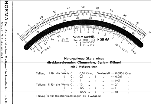 Universal-Ohmmeter 63 6308; NORMA Messtechnik (ID = 847858) Equipment