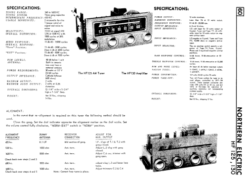 High Fidelity Tuner HF125; Northern Electric Co (ID = 2264862) Radio