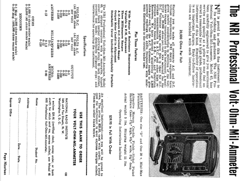 Professional Volt-Ohm-Mil-Ammeter 45; National Radio (ID = 1584318) Ausrüstung