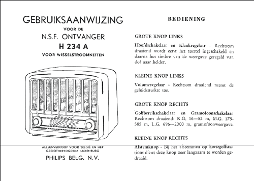 Aristona H234A; NSF Nederlandsche (ID = 1143983) Radio