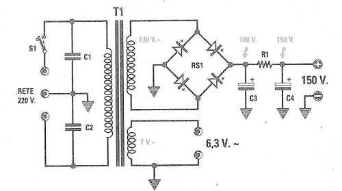 Alimentatore per ricevitore Onde Corte LX 1219; Nuova Elettronica; (ID = 2879318) Fuente-Al