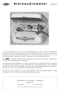 Audiometer Modell 2; Ollmann, Bruno / (ID = 2852241) Medicine