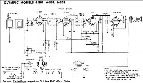 6-501 ; Olympic Radio & (ID = 631893) Radio