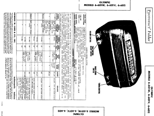 6-601W ; Olympic Radio & (ID = 475749) Radio