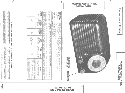 7-421V ; Olympic Radio & (ID = 1509563) Radio