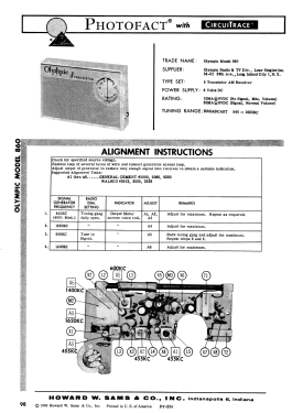 8 Transistor The Coulter 860; Olympic Radio & (ID = 2877228) Radio