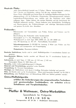 Messtafel für Röhren- und Empfängeruntersuchungen ORC/12; Ontra - Werkstätten; (ID = 3037893) Ausrüstung