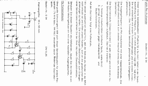 UKW - Prüfsender B 94; Oppermann Electronic (ID = 1706197) Equipment