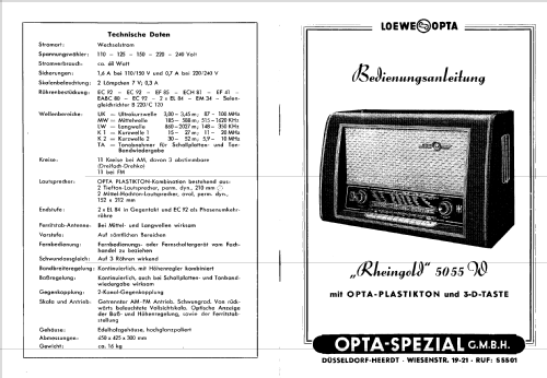 Rheingold 5055W; Opta-Spezial siehe (ID = 1564610) Radio