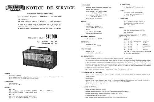 Studio Outremer PO-OC; Optalix, T.E.D., (ID = 1462926) Radio