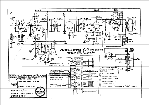 430 Radio Optimus; Gerona, build 1950 ??, 1 schematics, 5 tubes ...