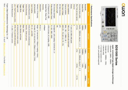 Two Channel 100MHz Digital Oscilloscope SDS1102; Owon; Xiamen (ID = 2578341) Equipment