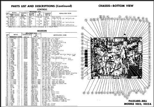 1052A ; Packard Bell Co.; (ID = 476106) Radio