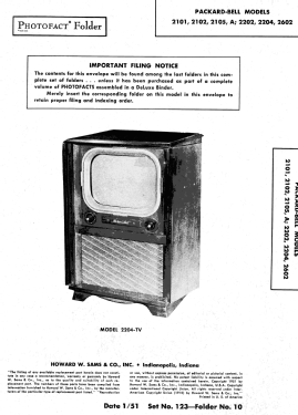 2105A; Packard Bell Co.; (ID = 2850043) Television