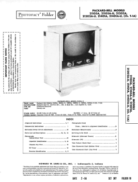 21103A Ch= T-1A; Packard Bell Co.; (ID = 2739971) Television