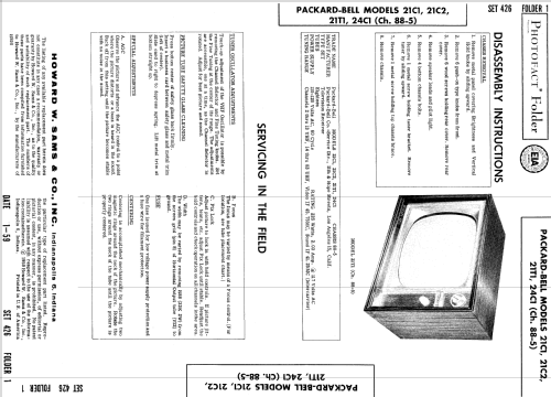 21C1 Ch= 88-5; Packard Bell Co.; (ID = 924257) Television