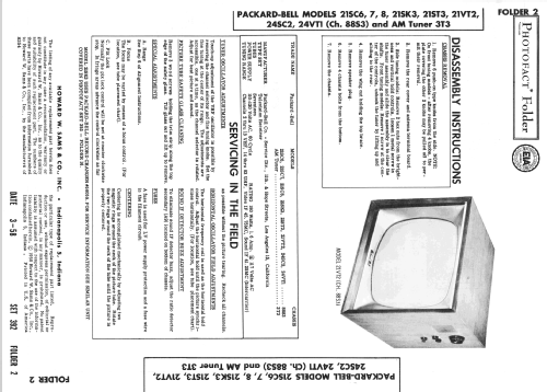 21SC8 Ch= 88S3; Packard Bell Co.; (ID = 2556122) Television