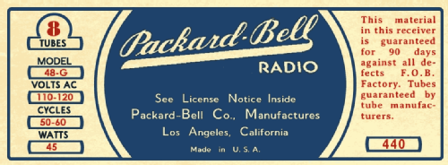 48G ; Packard Bell Co.; (ID = 3124340) Radio