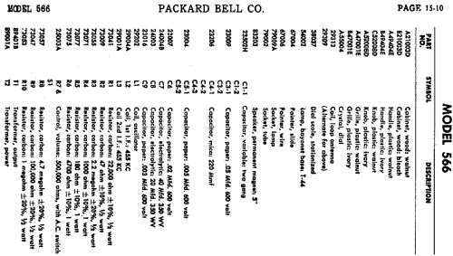 566 ; Packard Bell Co.; (ID = 438450) Radio