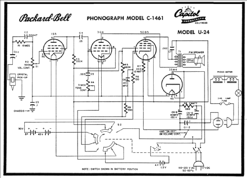 U-24 C-1461 Phonograph; Packard Bell Co.; (ID = 73671) Enrég.-R