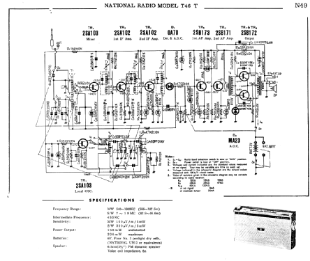 National 2-Band 8 Transistor T-46T; Panasonic, (ID = 1684548) Radio