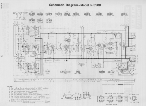 3-Band 2-Speaker 14-Transistor R-358B; Panasonic, (ID = 2398874) Radio