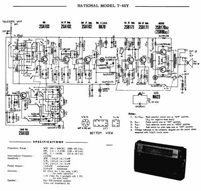 National 3-Band 8 Transistor T-65Y; Panasonic, (ID = 1727704) Radio