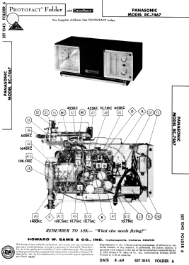 FM-AM Clock Radio 7-Transistor 6-Diode RC-7467; Panasonic, (ID = 2721852) Radio