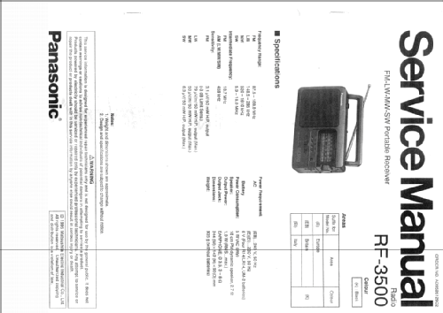 GX500 RF-3500; Panasonic, (ID = 1671502) Radio